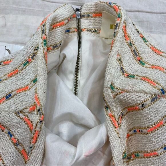 Anthro Mauve Brand Lucaya Tweed Flare Striped Skirt Size 0 - Picture 8 of 14